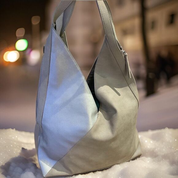 Purse, hobo, shoulder bag, slouch, tote, EUC, taupe colour, oversized, vegan - Picture 1 of 16